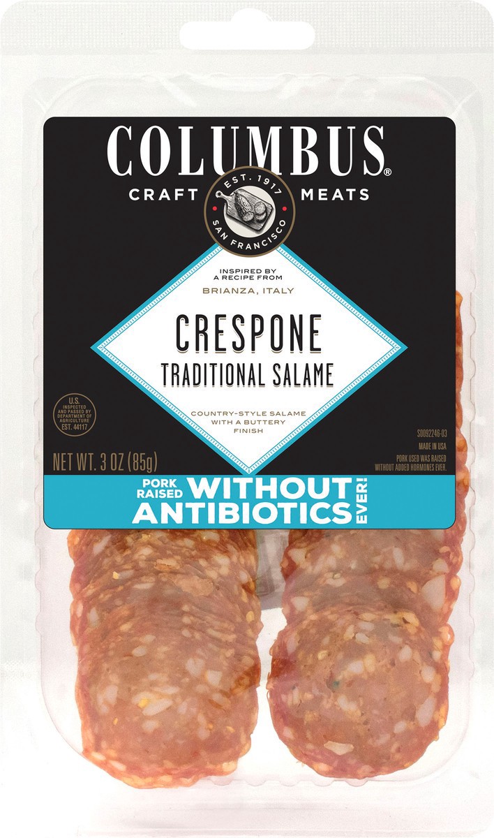 slide 2 of 3, Columbus Crespone Salame, 3 oz