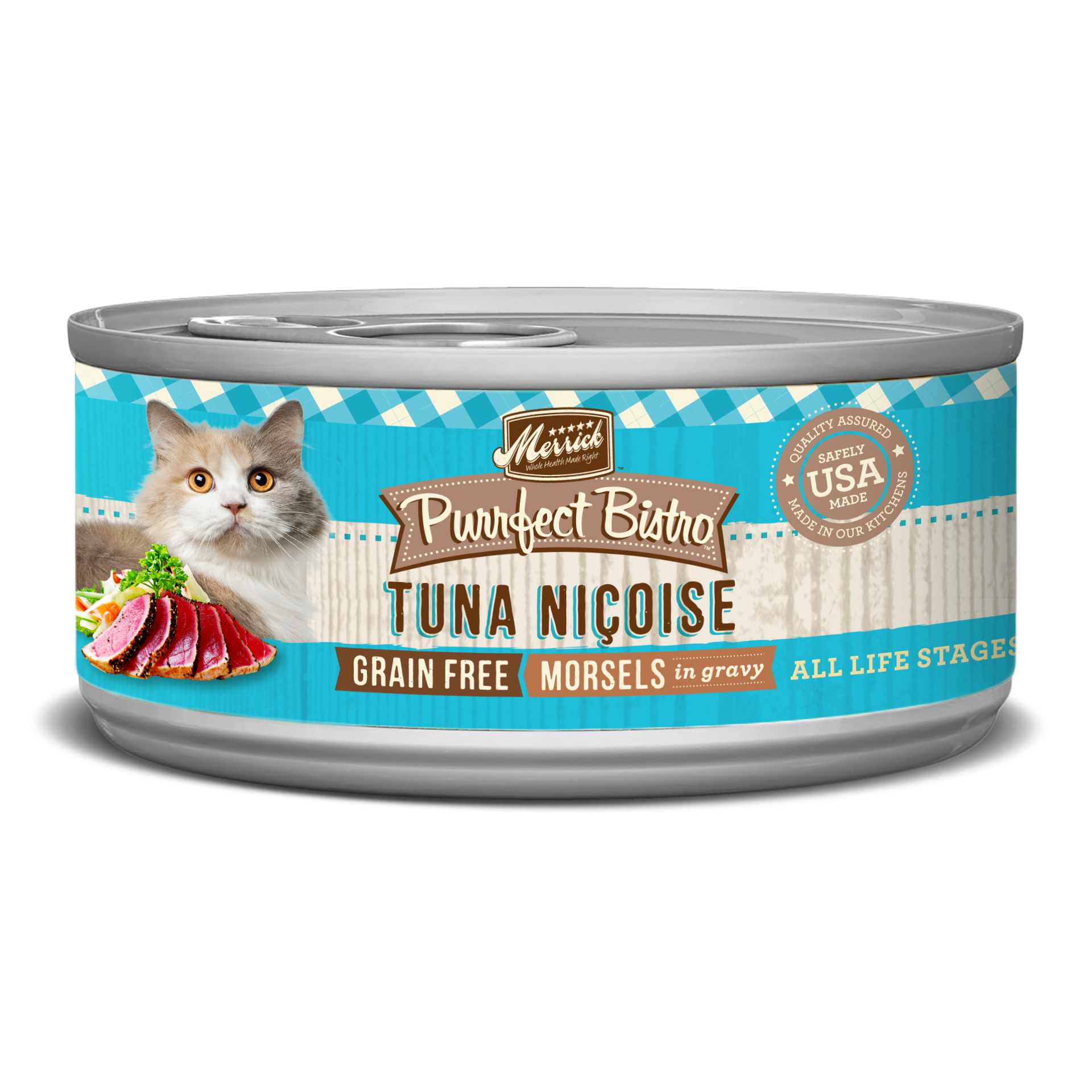 slide 1 of 4, Merrick Purrfect Bistro Grain Free Wet Cat Food Tuna Nicoise Morsels in Gravy -  5.5 oz Can, 5.5 oz