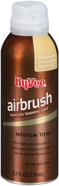 slide 1 of 1, Hy-Vee Airbrush Medium Tone Sunless Tanning Mist, 5.3 fl oz