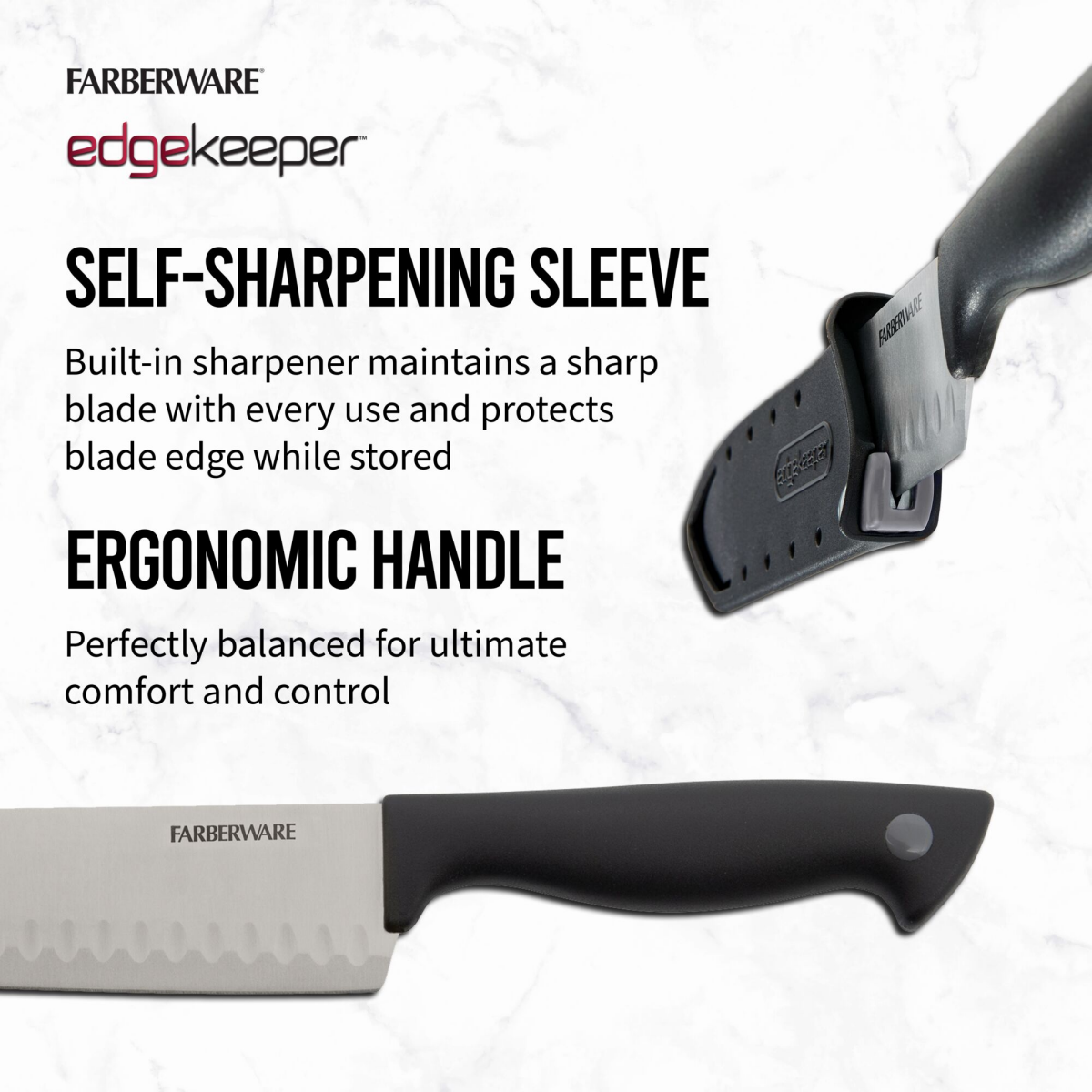 slide 2 of 2, Farberware EdgeKeeper Cutlery Santoku Knife, 5 ft