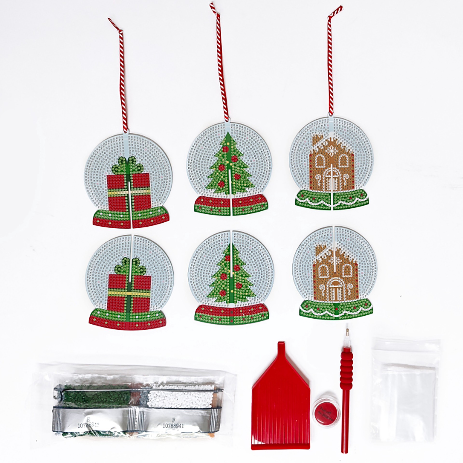 slide 3 of 3, 3d Snow Globe Ornament Diamond Art Kit By Make Market, 4 in