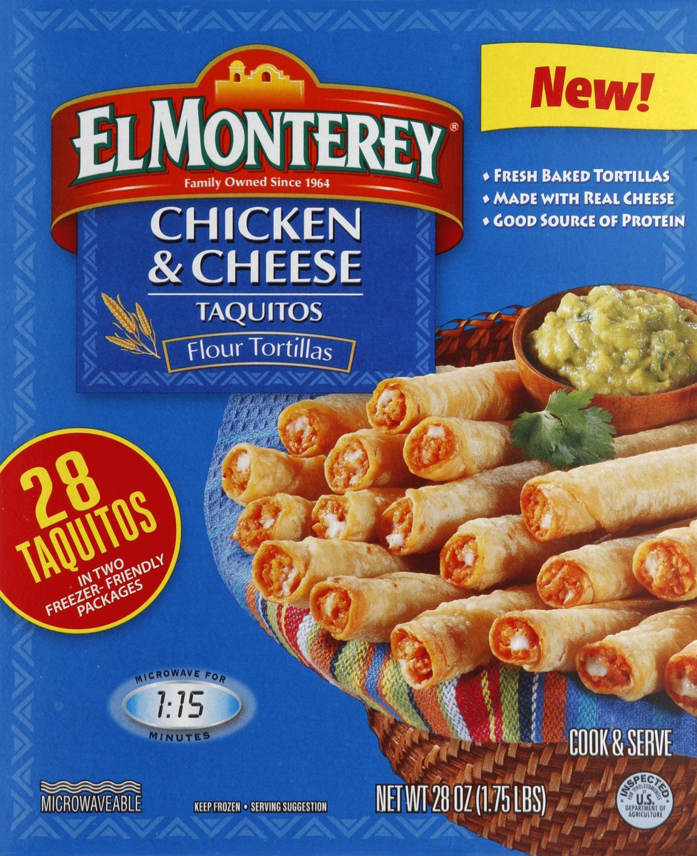 slide 5 of 6, El Monterey Chicken And Cheese Flour Taquito, 28 oz