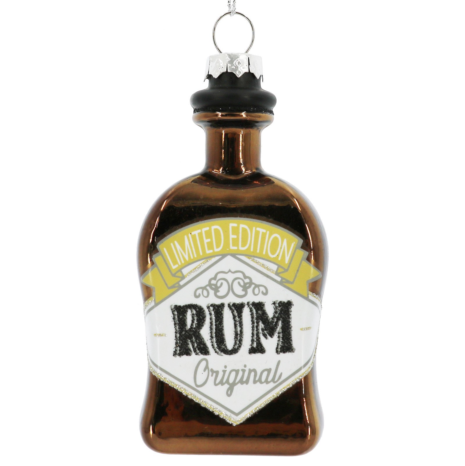 slide 2 of 4, 4.5" Rum Bottle Glass Ornament By Ashland, 4.5 in