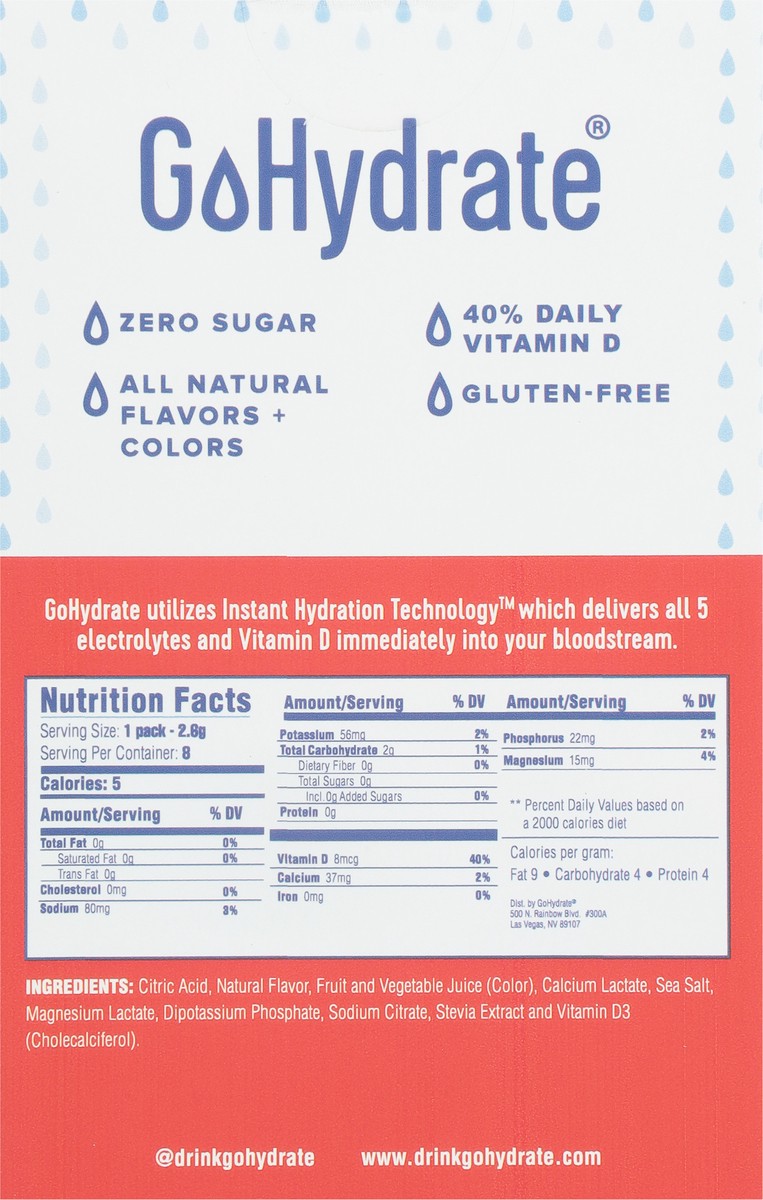 slide 3 of 9, GoHydrate Instant Hydration Technology Fruit Punch Drink Mix - 8 ct, 8 ct