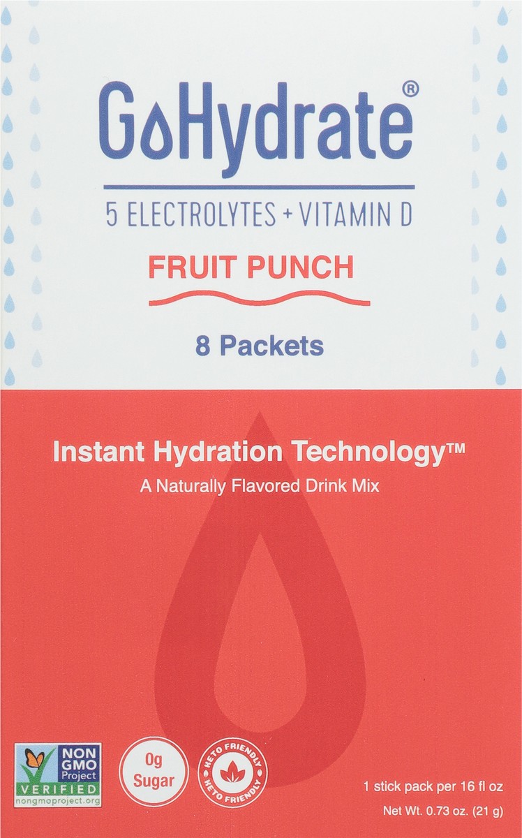 slide 2 of 9, GoHydrate Instant Hydration Technology Fruit Punch Drink Mix - 8 ct, 8 ct