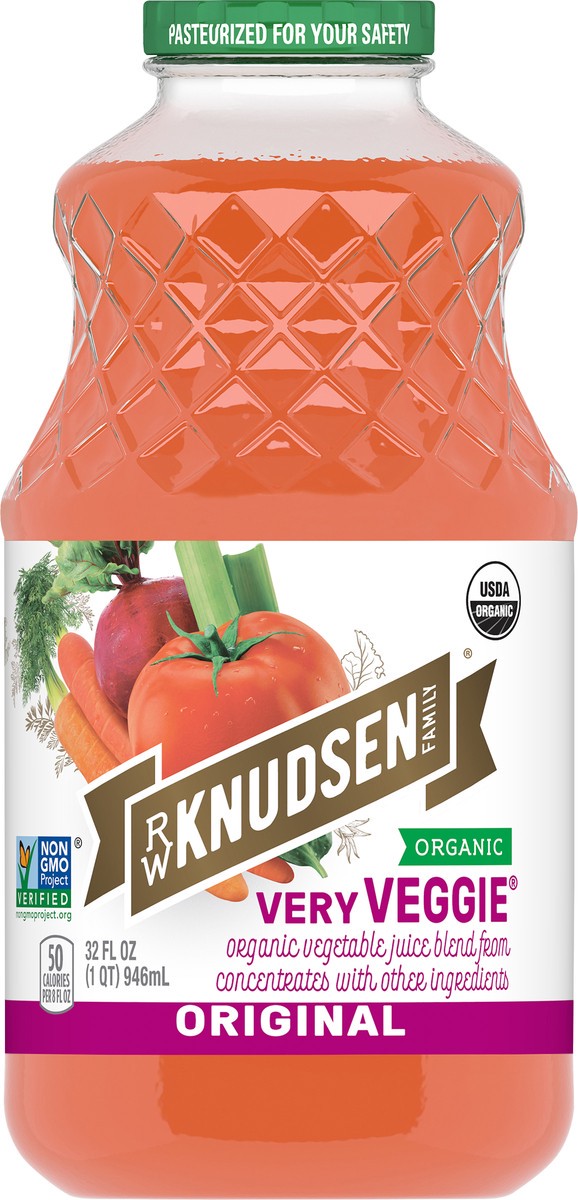slide 9 of 13, R.W. Knudsen RW Knudsen 32 Fluid Ounce Organic Veggie Juice Blend, 32 fl oz