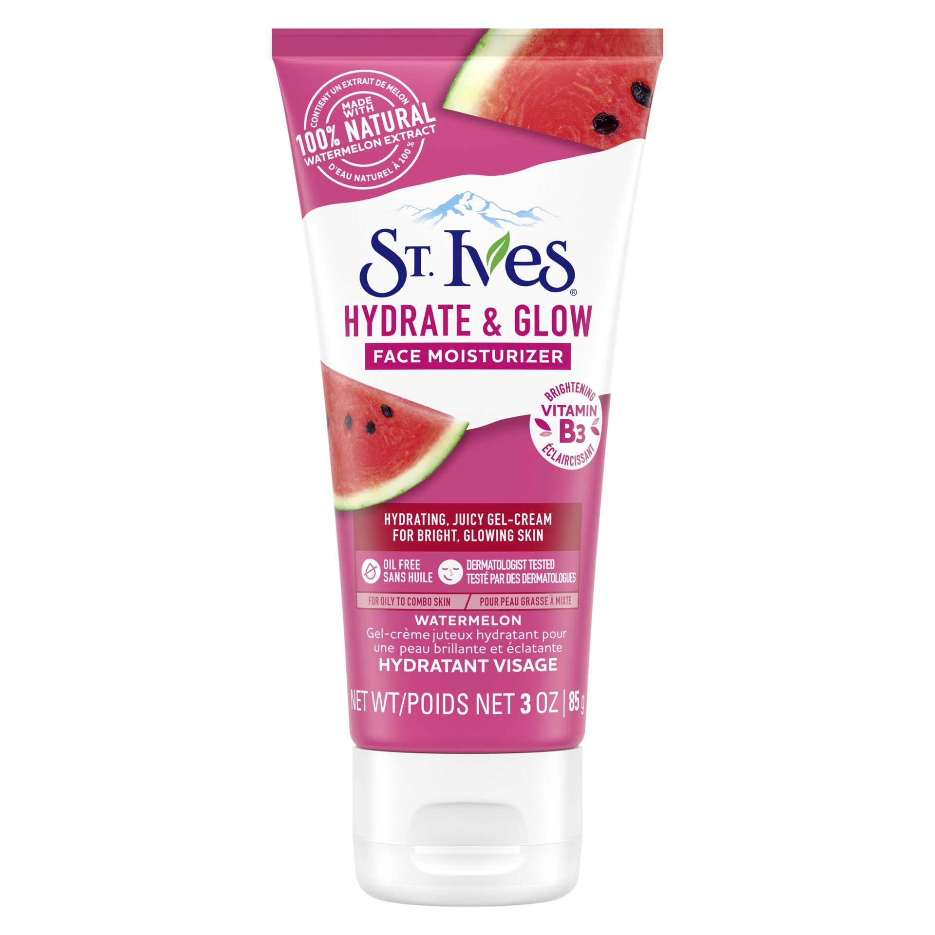 slide 1 of 4, St. Ives Hydrate & Glow Face Moisturizer Watermelon, 3 oz, 3 oz