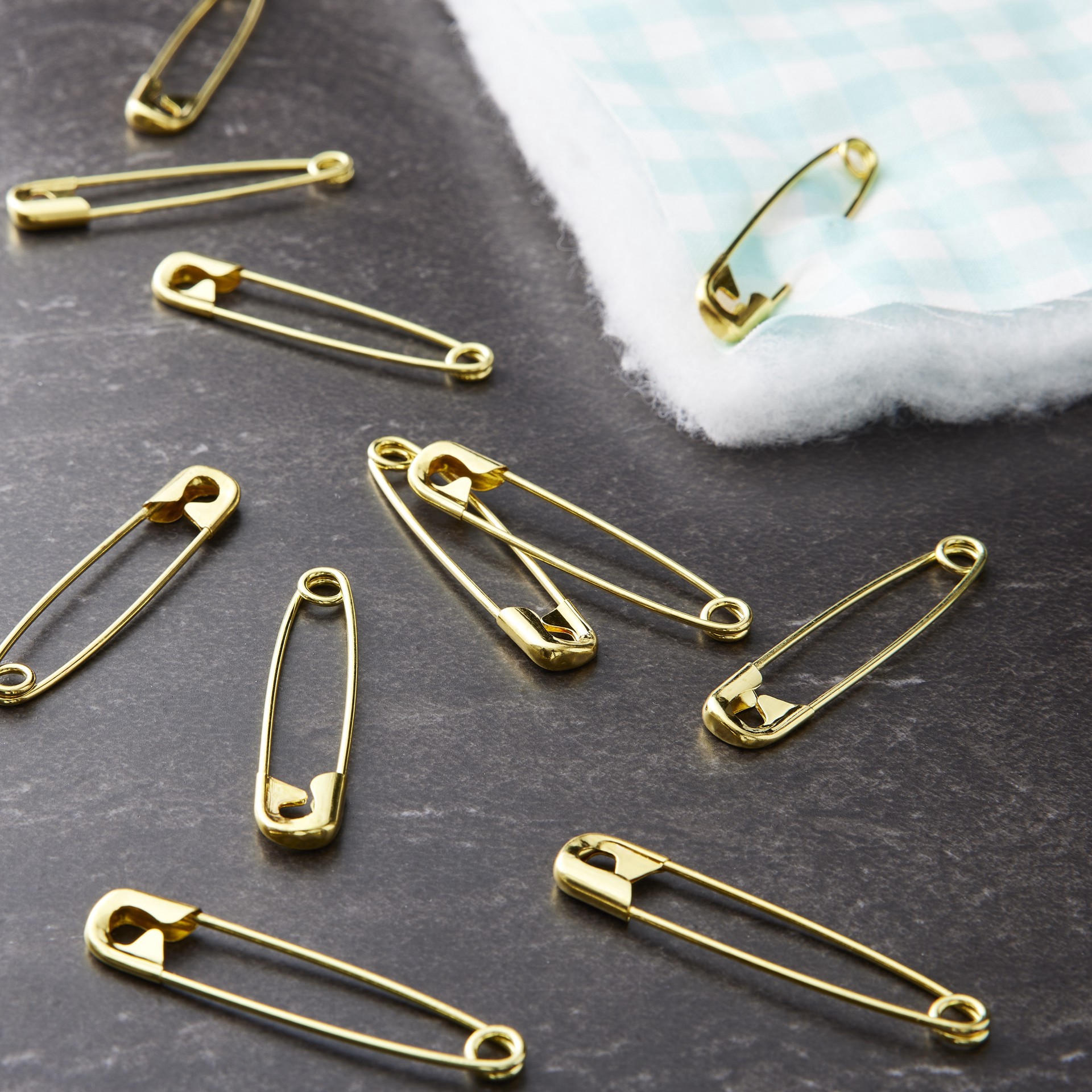 slide 2 of 2, Loops & Threads Quilter's Safety Pins, Gold, 2", 2 in