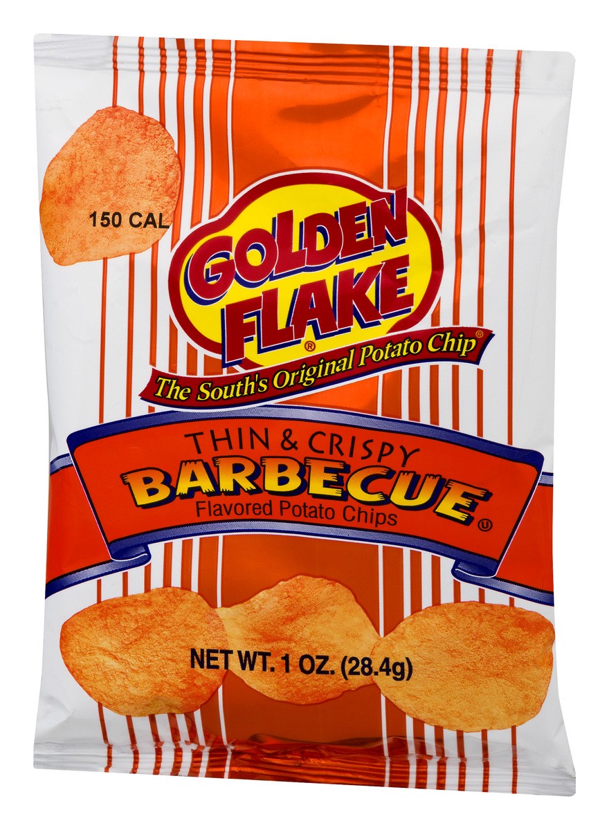 slide 2 of 11, Golden Flake Barbecue Potato Chips, 1 oz