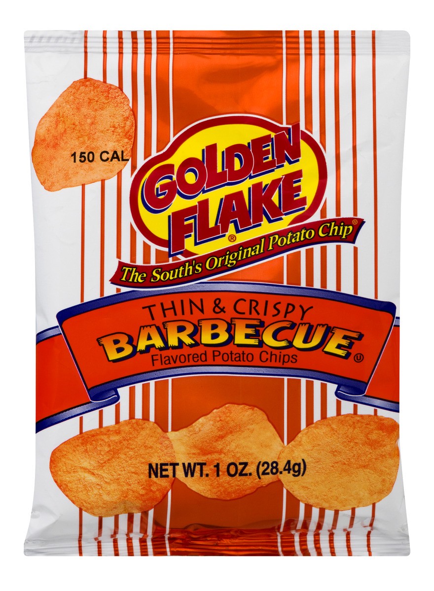 slide 1 of 11, Golden Flake Barbecue Potato Chips, 1 oz