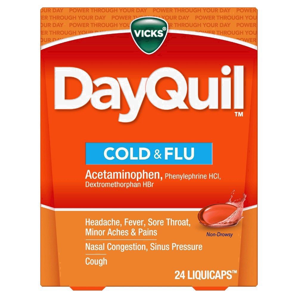 slide 22 of 67, Vicks DayQuil Cold & Flu Multi-Symptom Medicine LiquiCaps - 24ct, 