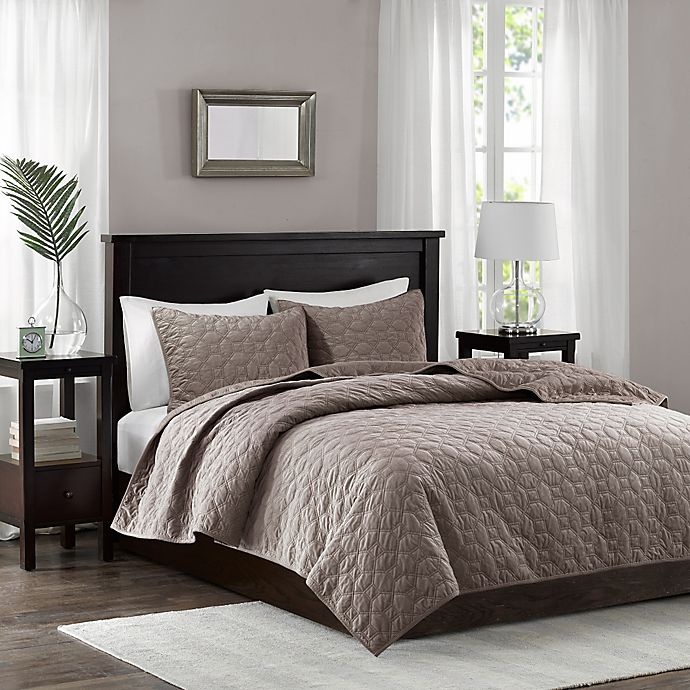 slide 1 of 3, Madison Park Harper Full/Queen Coverlet Set - Taupe, 1 ct