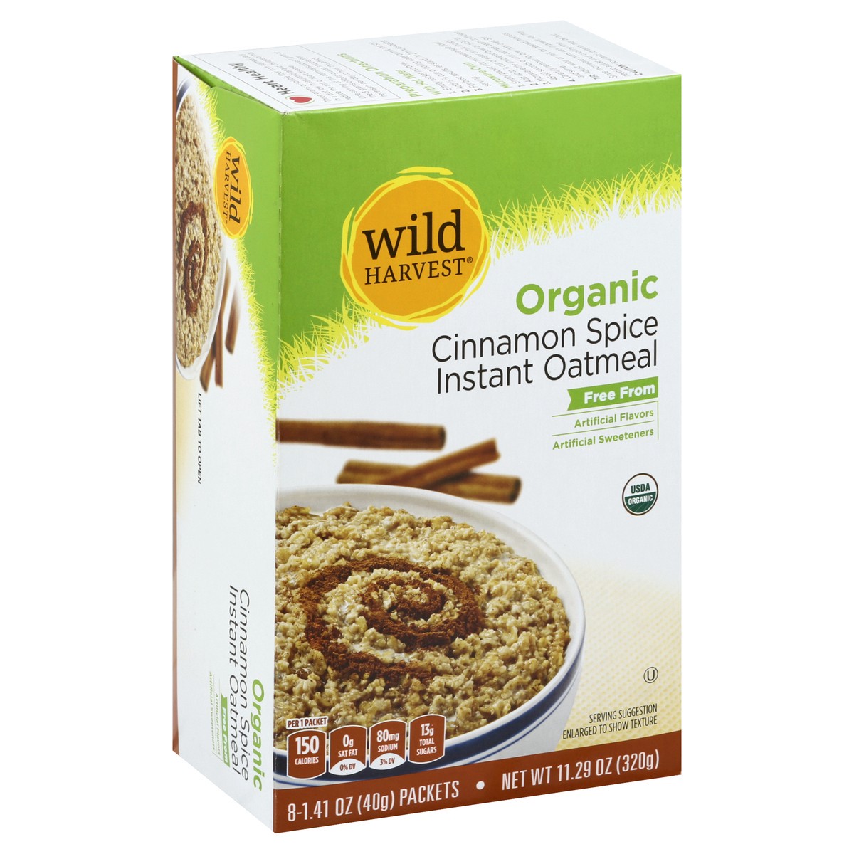 slide 7 of 9, Wild Harvest Cinnamon Spice Orgc Instant Oatmeal, 11.29 oz