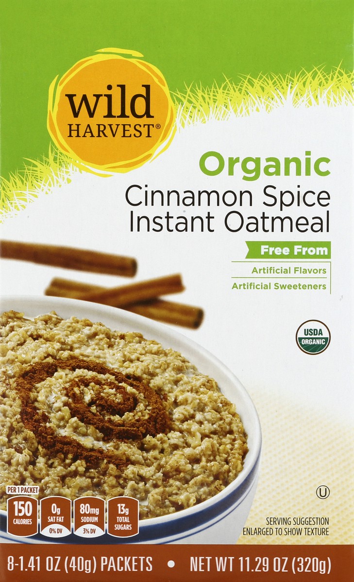 slide 2 of 9, Wild Harvest Cinnamon Spice Orgc Instant Oatmeal, 11.29 oz