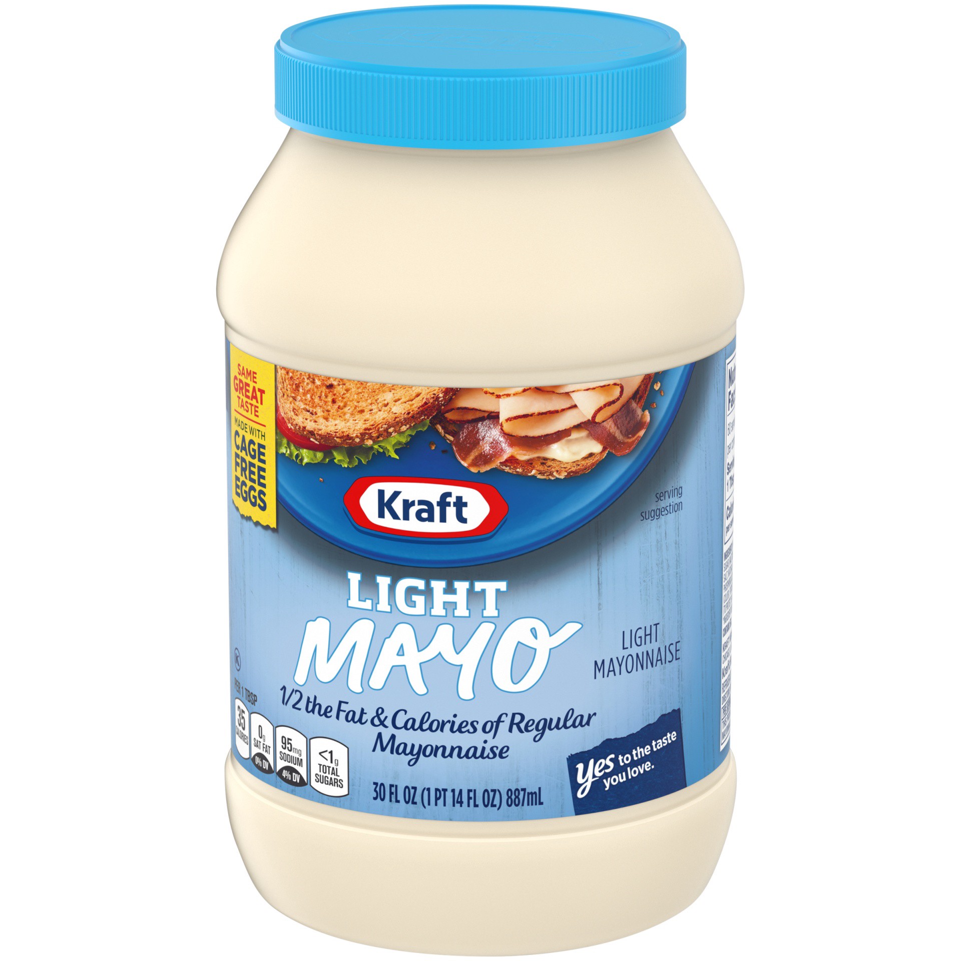 slide 12 of 12, Kraft Light Mayo with 1/2 the Fat & Calories of Regular Mayonnaise, 30 fl oz Jar, 30 fl oz