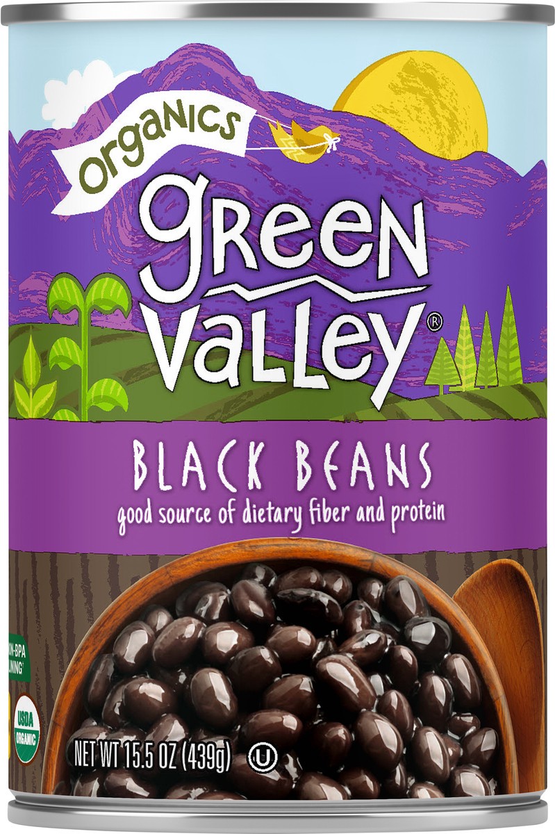 slide 5 of 7, Green Valley Organics Black Beans, 15.5 oz