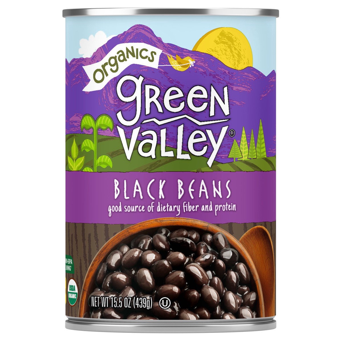 slide 1 of 7, Green Valley Organics Black Beans, 15.5 oz