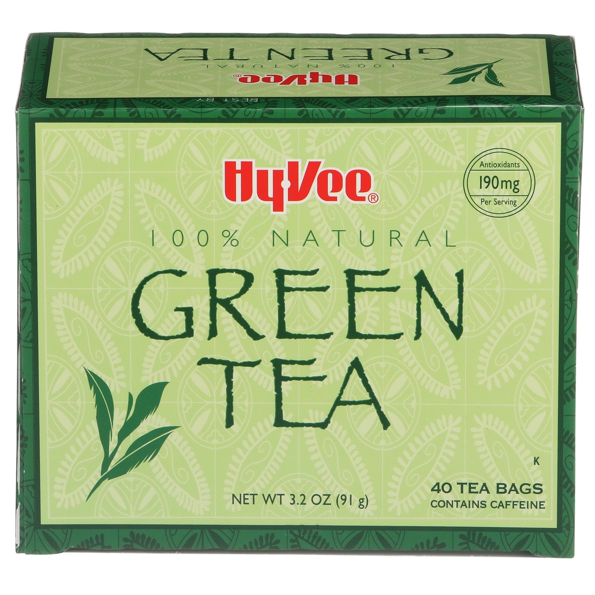 slide 1 of 1, Hy-vee Green Tea Bags - 40 ct; 3.2 oz, 40 ct; 3.2 oz