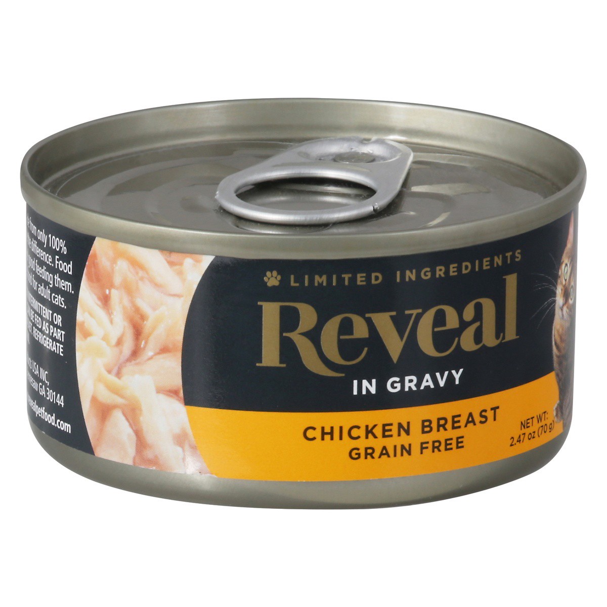 slide 2 of 9, Reveal Grain Free Chicken Breast in Gravy Cat Food, 2.47 oz
