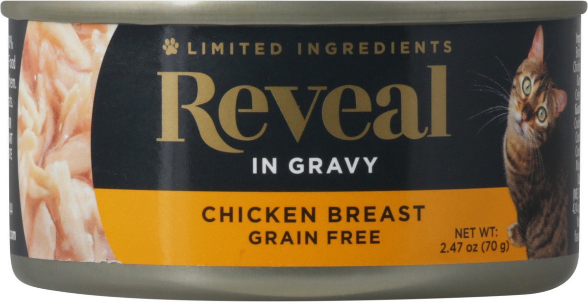 slide 4 of 9, Reveal Grain Free Chicken Breast in Gravy Cat Food, 2.47 oz