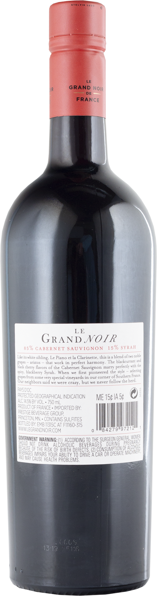 slide 3 of 3, Le Grande Noir Le Grande Cabernet Shiraz, 750 ml