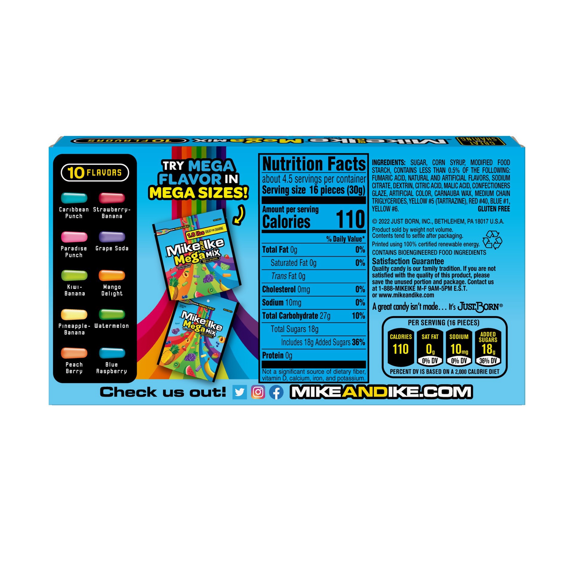 slide 8 of 12, MIKE AND IKE Mega Mix Chewy Assorted Candy - 4.25oz, 4.25 oz