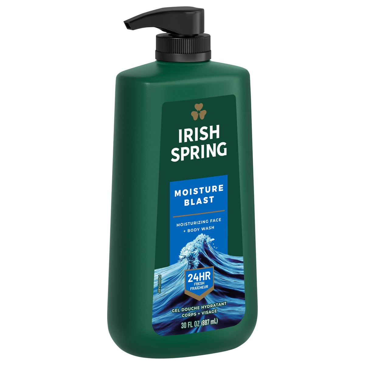 slide 2 of 8, Irish Spring Moisture Blast Moisturizing Body Wash for Men, 24-Hour Fresh, Face and Body Wash, Men’s Body Wash, Biodegradable Ingredients, Paraben Free, Cool Fresh Scent, 30 fl Oz. Pump Bottle, 30 fl oz