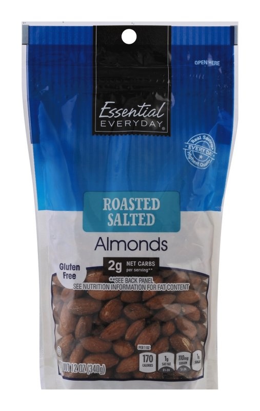 slide 1 of 6, Essential Everyday Roasted Salted Almonds, 12 oz