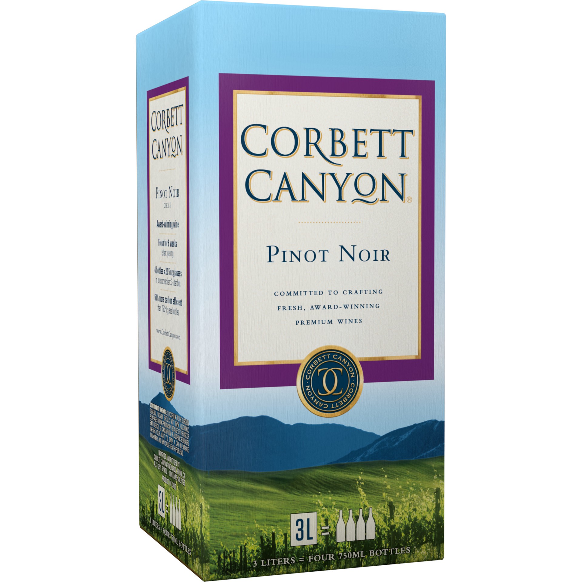 slide 1 of 2, Corbett Canyon Pinot Noir, Red Wine, California, 1 ct, 3L Box, 3 liter