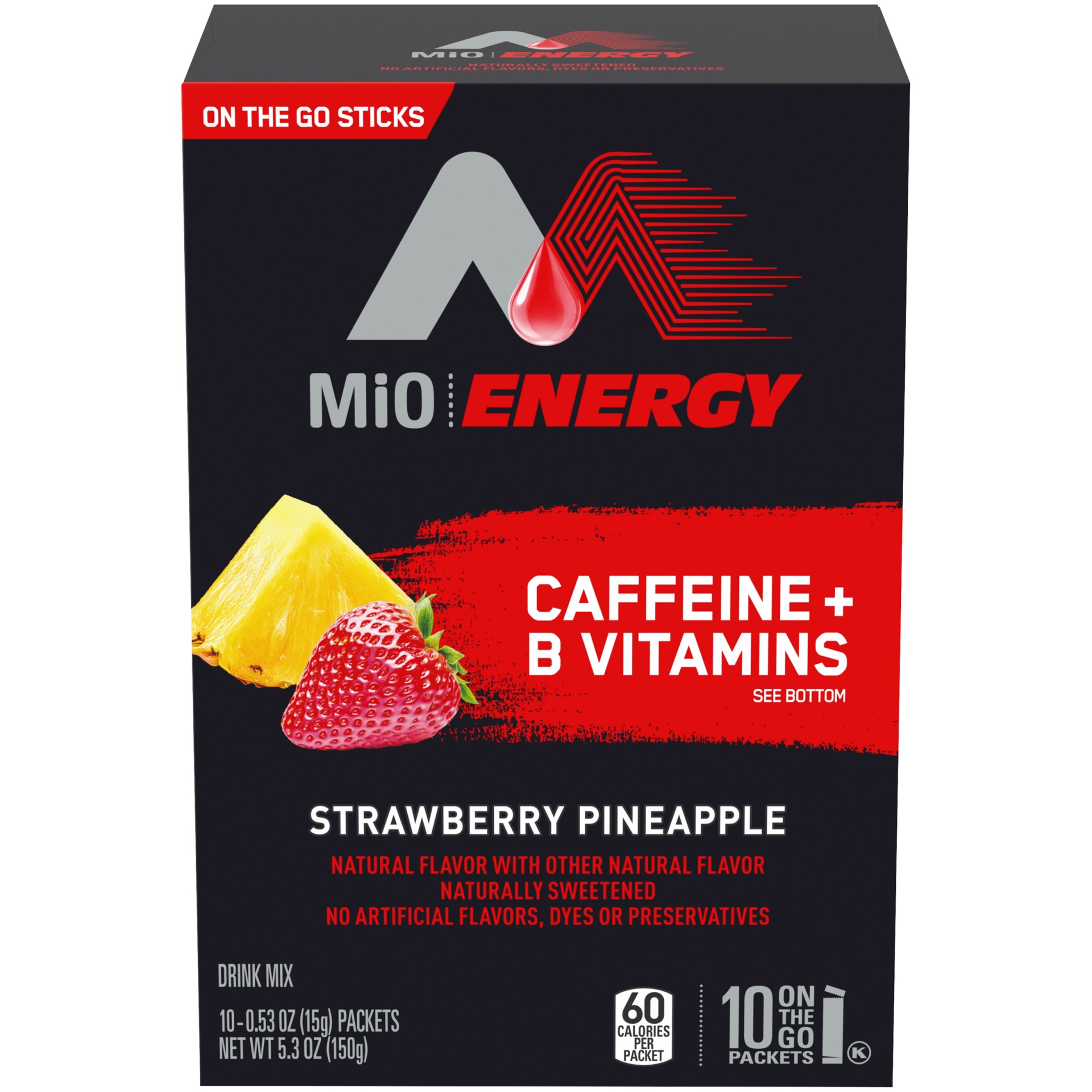 slide 1 of 6, MiO Energy On-The-Go Powdered Drink Mix, Strawberry Pineapple, Pack of 10, 10 ct; 0.53 oz