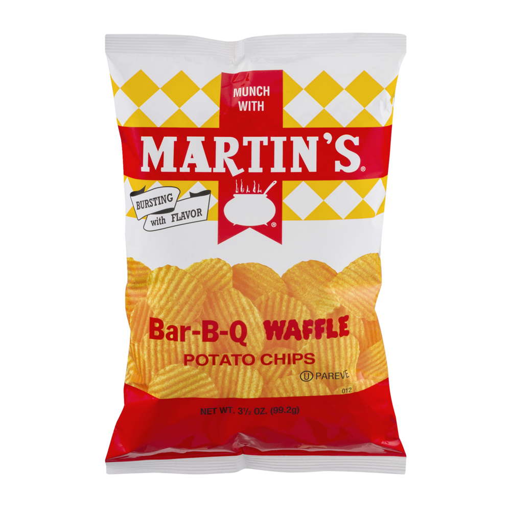 slide 1 of 6, Martin's Bar-B-Q Waffle Potato Chips, 3.5 oz