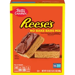 Betty Crocker REESE''S Peanut Butter No Bake Bars Mix With HERSHEY’S Milk Chocolate Frosting, 17.3 oz
