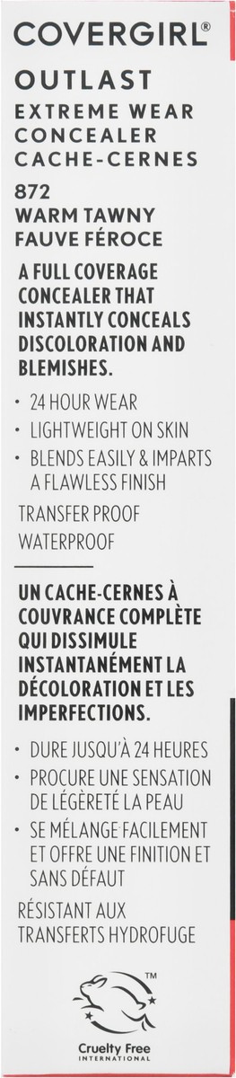 slide 8 of 13, Covergirl Outlast Warm Tawny 872 Extreme Wear Concealer 0.30 fl oz, 0.3 fl oz