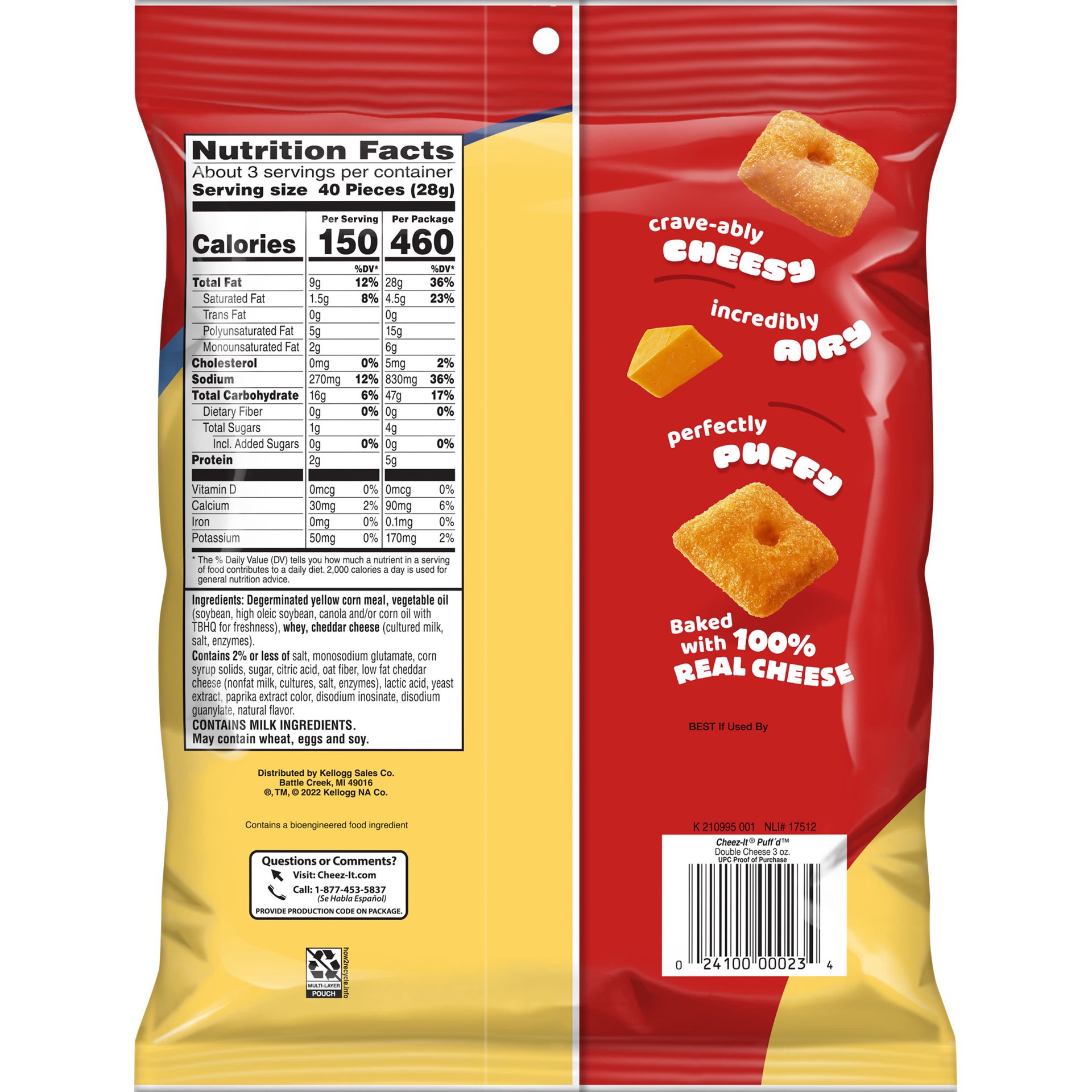 slide 5 of 5, Cheez-It Puff'd™ Double Cheese Cheesy Baked Snacks, 3 oz