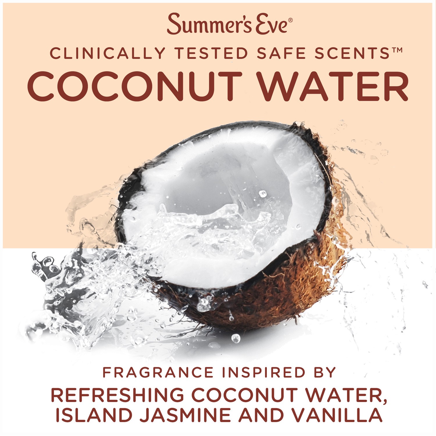 slide 2 of 2, Summer's Eve Simply Free and Gentle Cleansing Wash, Coconut Water, 12 oz, 12 ct