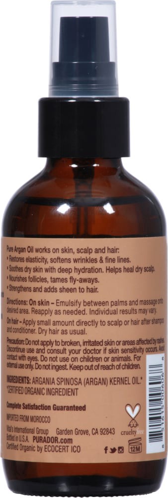 slide 3 of 4, PURA D'OR Organic Argan Oil, 4 fl oz