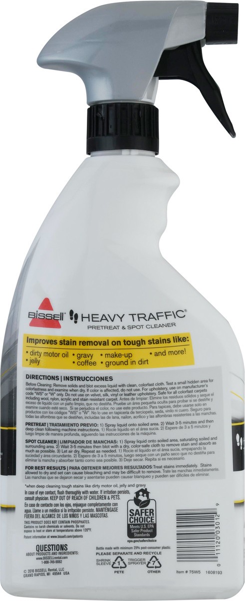 slide 8 of 9, Bissell Heavy Traffic Pretreat & Spot Carpet Cleaner, 22 oz