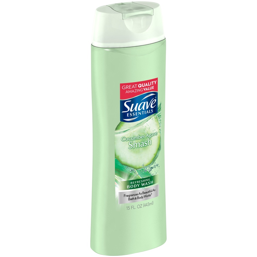 slide 2 of 4, Suave Essentials Body Wash Cucumber Agave Smash, 12 fl oz