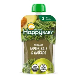 Happy Baby Organics Organic Baby Food Apple Kale & Avocados - 4 Oz
