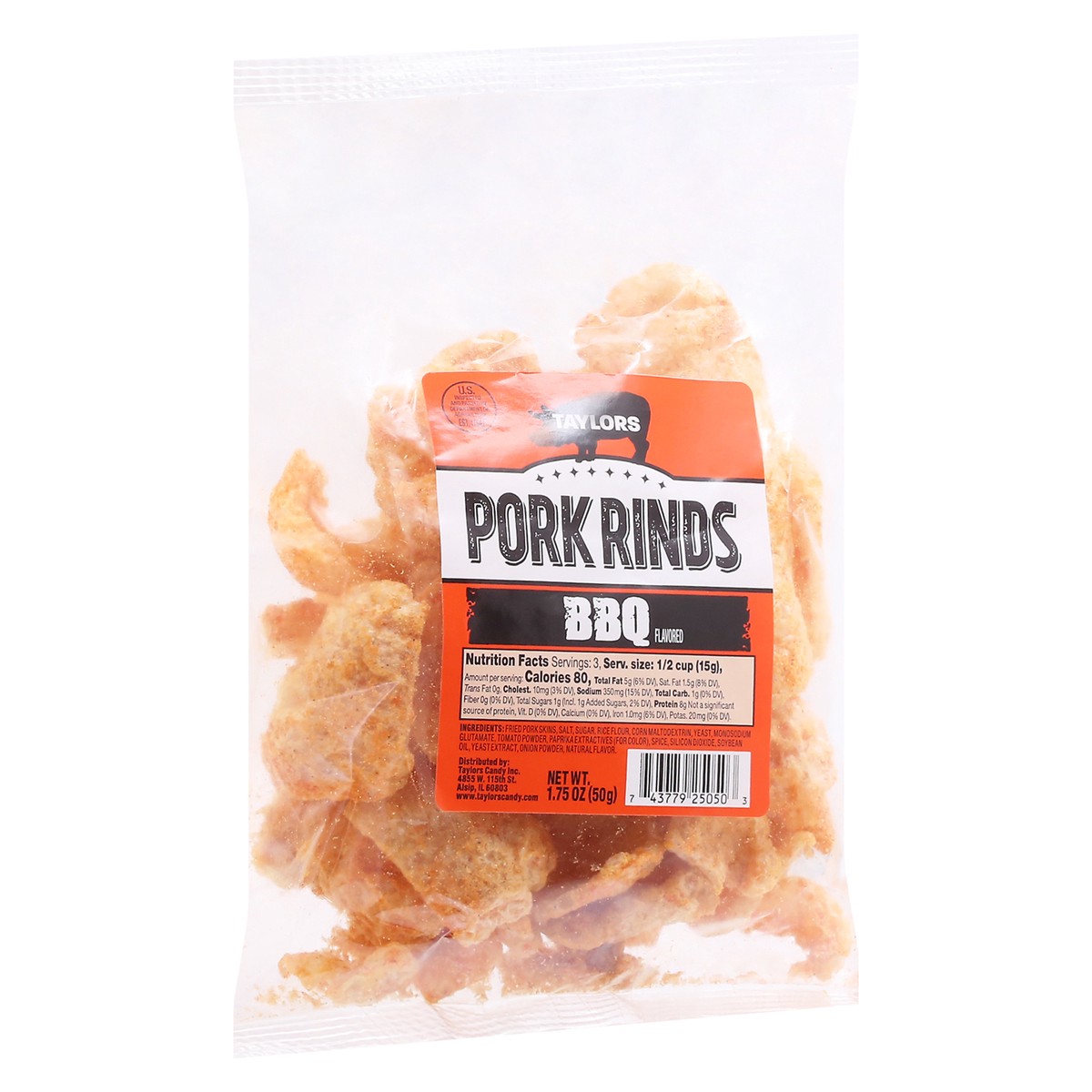 slide 9 of 12, Taylor's BBQ Flavored Pork Rinds - 1.75 oz, 1.75 oz
