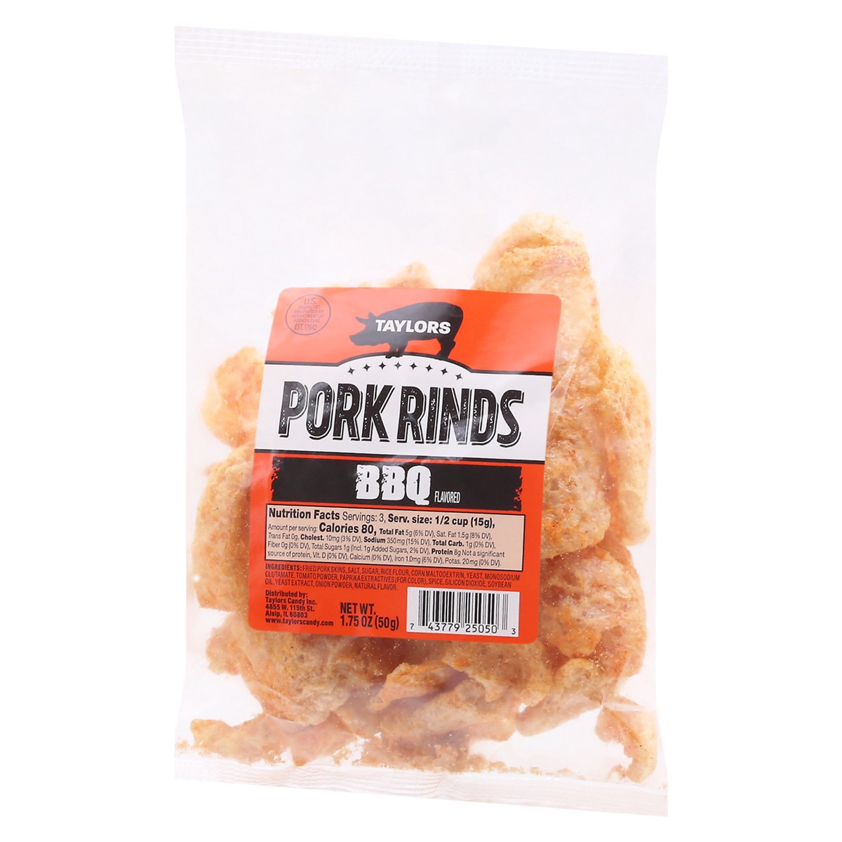 slide 12 of 12, Taylor's BBQ Flavored Pork Rinds - 1.75 oz, 1.75 oz