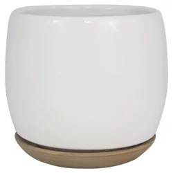 Trendspot Ibiza Ceramic Planter, White, 6 in
