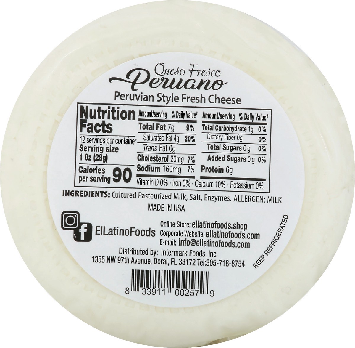 slide 2 of 13, El Latino Peruvian Style Fresh Cheese 12 oz, 12 oz