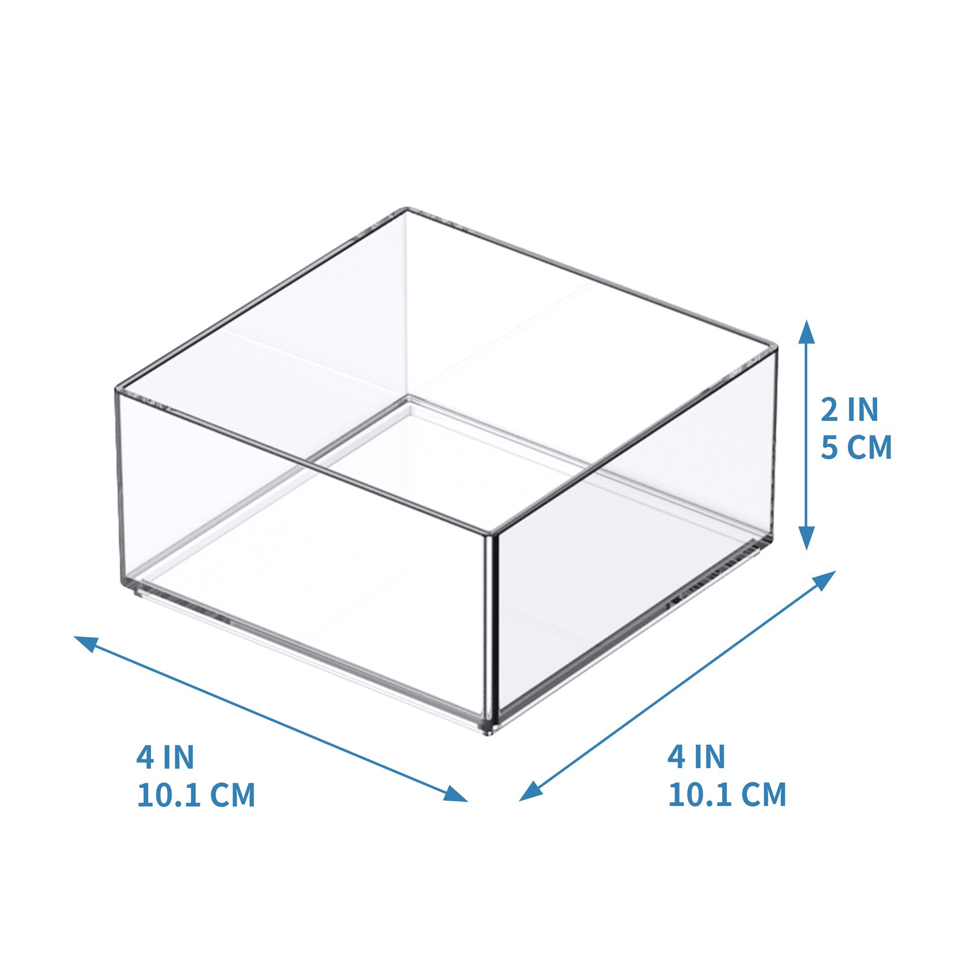 slide 5 of 6, 4" X 4" Clear Stacking Storage Tray By Simply Tidy, 4 in x 4 in