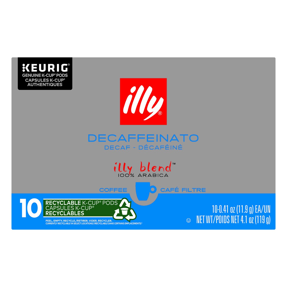 slide 1 of 15, illy Blend 100% Arabica Decaf K-Cup Pods Coffee 10 ea, 10 ct