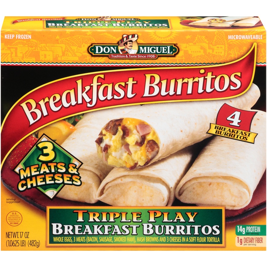 slide 1 of 1, Don Miguel Breakfast Burrito, 4 ct; 17 oz