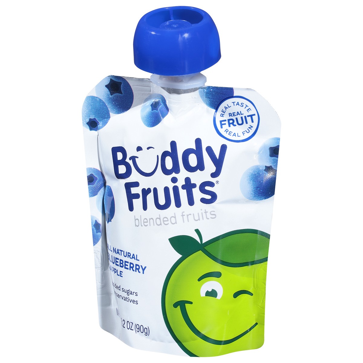 slide 3 of 9, Buddy Fruitss All Natural Blueberry & Apple Blended Fruits Pouch, 3.2 oz