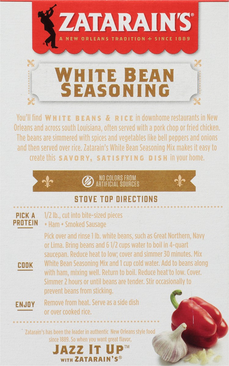 slide 8 of 13, Zatarain's White Bean Seasoning, 2.4 oz