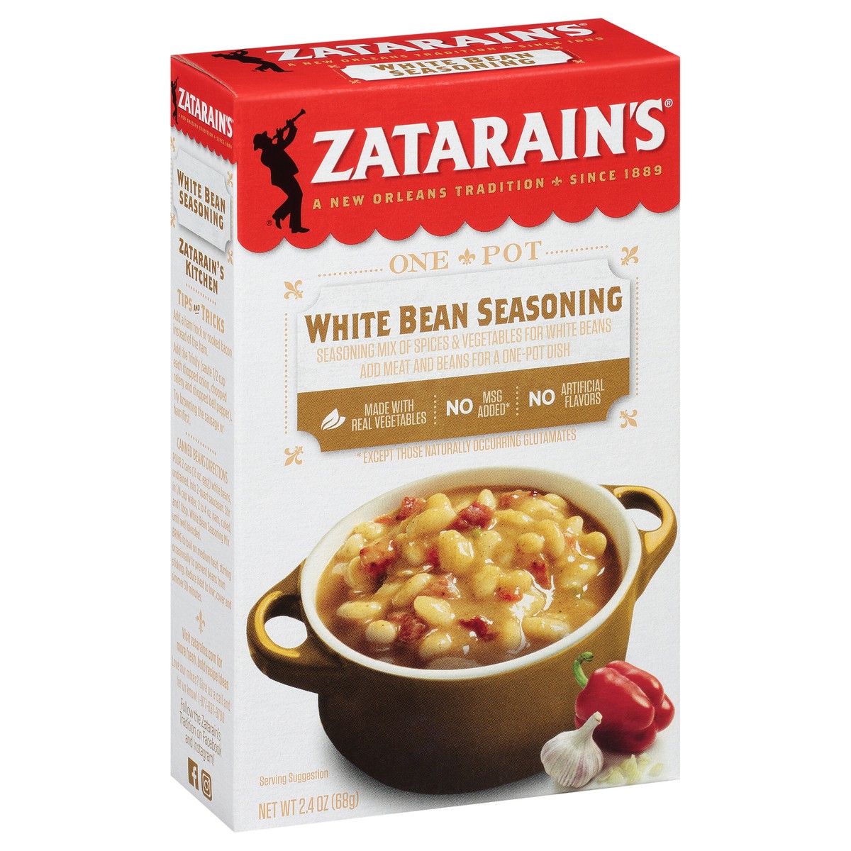 slide 5 of 13, Zatarain's White Bean Seasoning, 2.4 oz