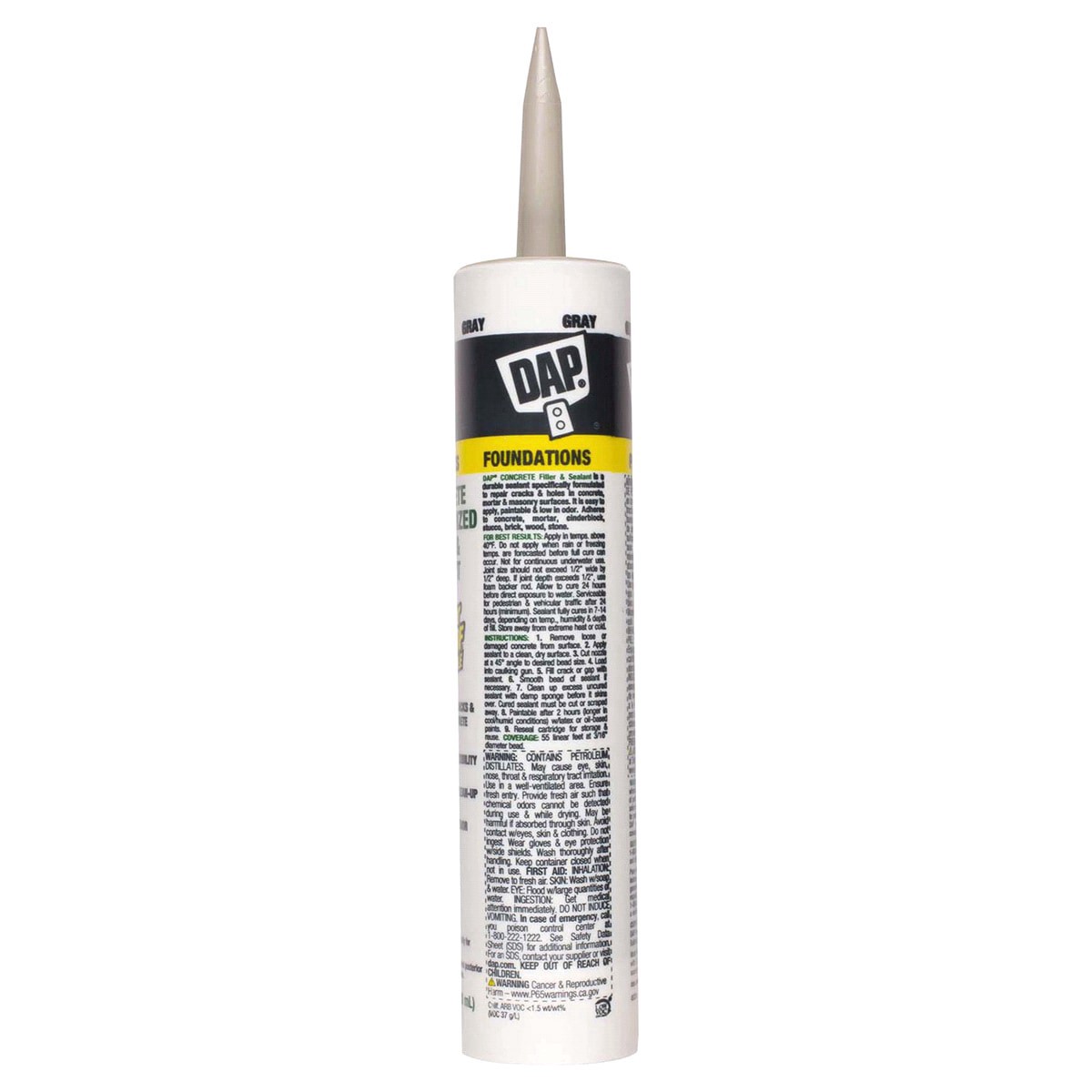slide 7 of 9, DAP Watertight Concrete Filler and Sealant Gray, 10.1 oz
